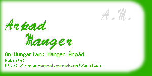 arpad manger business card